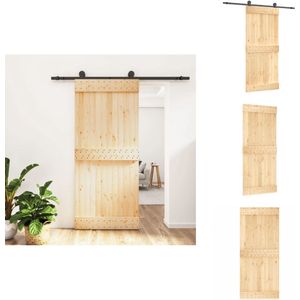 vidaXL Schuifdeur - Schuifdeuren - Binnendeur - Binnenschuifdeur - Schuifdeur met beslag 90x210 cm massief grenenhout