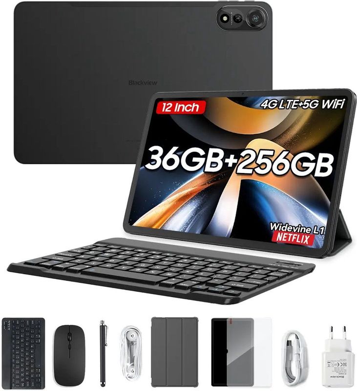 Blackview MEGA 2 - Tablet - Grijs - 12 inch - 256 GB - 12 GB RAM - 4G