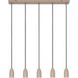 Lucide EVORA - Hanglamp - Ø 10 cm - 5xGU10 - Taupe