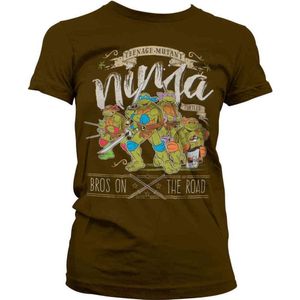 Teenage Mutant Ninja Turtles Dames Tshirt -M- Bros On The Road Bruin