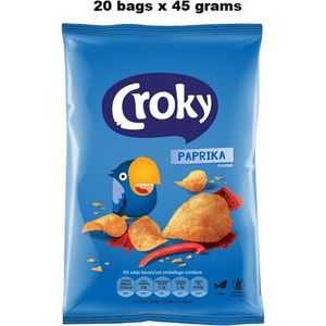 Croky Paprika chips vegetarisch-vegan-glutenvrij-lactosevrij 20 zakjes x 45 gram