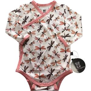 Pretty Panda - Bamboe Meegroei Overslagromper libellen - super zacht 95% bamboe en 5% spandex - hypo allergeen en antibacterieel - van newborn tot 24 maanden