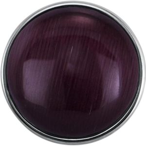 Quiges - Dames Click Button Drukknoop 18mm Cat Eye Glas Paars - EBCM139