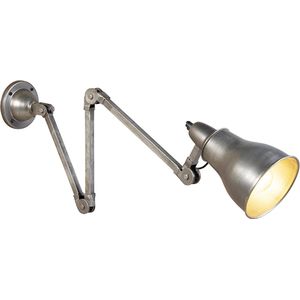 QAZQA mersey - Industriele Wandlamp met flexarm voor binnen - 1 lichts - L 635 mm - Grijs - Industrieel - Woonkamer | Slaapkamer | Keuken