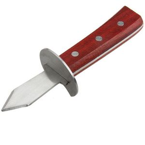 Luxe Oestermes met houten handvat - Oesterbreekmes RVS