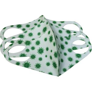 Niet-medisch mondkapje met virus patroon (verpakking van 3 stuks) voor volwassenen.