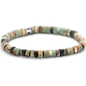 Frank 1967 7FB-0423 natuurstenen armband - stretch - groen / zwart