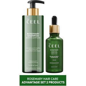 The Ceel Rozemarijn haarolie & rozemarijnshampoo - Voordeelset tegen haaruitval en voor sterke haargroei 250 en 50 ml