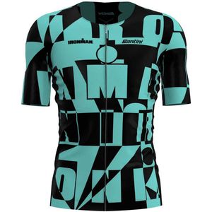 Santini Enigma X Ironman Korte Mouw Wielertrui Groen S Man