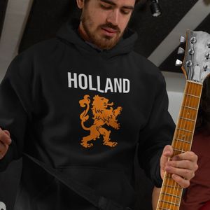 Zwarte Koningsdag Hoodie Holland Leeuw 2 Kleuren - Maat M - Uniseks Pasvorm - Oranje Feestkleding