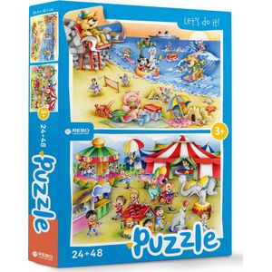 Rebo Productions Beach & Circus Legpuzzel Junior 24/48 Stukjes