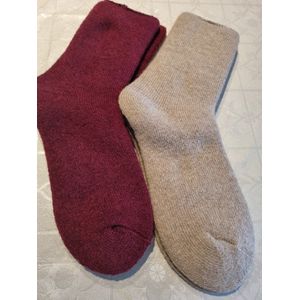 2 Paar - Wollen Sokken - Maat 39-42 - Dikke Zachte Sokken - Wintersokken - Wandelsokken - Huissokken