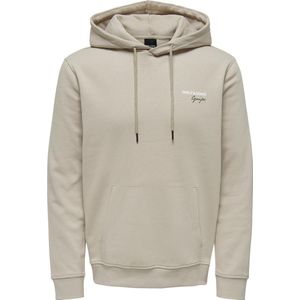 Only & Sons Trui Onsbrett Reg Logo Swt Hoodie 22027855 Silver Lining Mannen Maat - XL