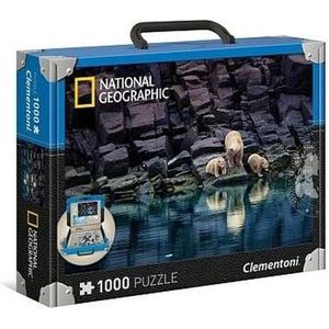 National Geographic Puzzel  - IJsberen op een rots - 1000 Stukjes