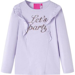 vidaXL - Kindershirt - met - lange - mouwen - 104 - lichtlila
