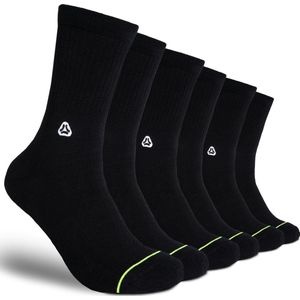 FLINCK Pro Sportsokken Essentials (3-Pack) Zwart - Maat 42-44 - Superieure Kwaliteit - Unisex - Naadloos Ontwerp voor Crossfit, Hardlopen, Fitness, Fietsen en meer