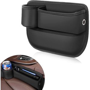 Multifunctionele auto-organizer voor middenconsole - opbergdoos met bekerhouder - zwart