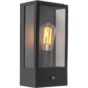 QAZQA rotterdam - Moderne Wandlamp voor buiten - 1 lichts - D 100 mm - Zwart - Buitenverlichting