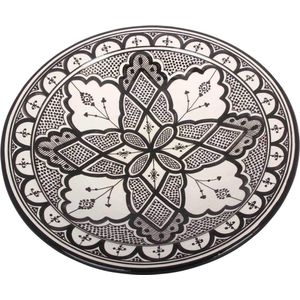 Handbeschilderde oosterse keramische schaal F038 Ø41 cm uit Marokko