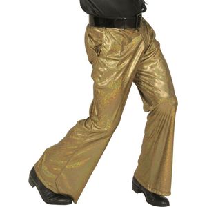 Goudkleurige glitter disco broek voor mannen - Verkleedkleding