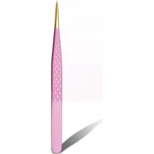 Pincet roze rechte punt - Wimper pincet ESD-12 - Roze - Tweezer - Pincet - Wimperextensions - Professionele pincet - Extra grip