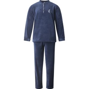 Gentlemen - warm heren huispak 114302 - fleece loungepak - donkerblauw - maat M