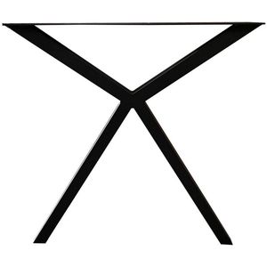 Stalen smalle Y tafelpoot 78 bij 4 cm en hoogte 72 cm zwarte poedercoating (koker 4 x 4 cm)