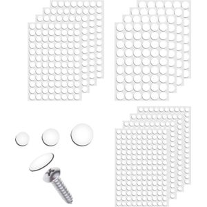 12 Vellen Schroefgat Dekstickers - Stofdicht Kast Hole Cover Sticker - Zelfklevend en Wit .