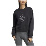 adidas  Signature Graphic Print Fleece Loose Sweatshirt  Truien  dames Zwart