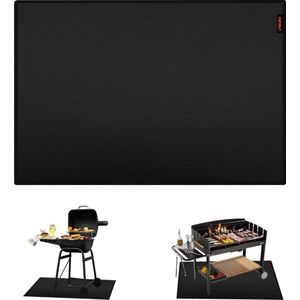 150 x 100 cm opvouwbare grillonderlegger valbeschermingsmatten - outdoor vloermat voor gasgrill en houtskoolgrill - zwart