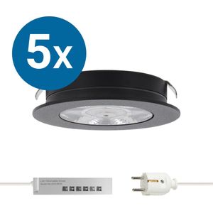 Inbouwspot Zwart - Dimbaar - 3 watt - Lumen - 3000 Kelvin - Wit licht - IP65 Badkamerverlichting