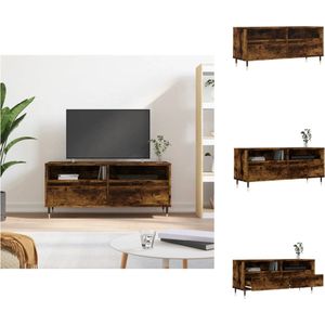 vidaXL TV-meubel Gerookt Eiken - 100 x 34.5 x 44.5cm - Extra opbergruimte - Kast