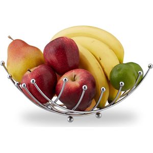 Relaxdays metalen fruitmand - fruitschaal - broodmand - schaal voor fruit - ijzer - groot