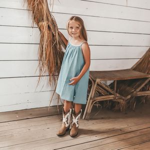 Chambray | Dress | Blauwe jurk meisjes | Maat 80 t/m 140 | YOUR WISHES