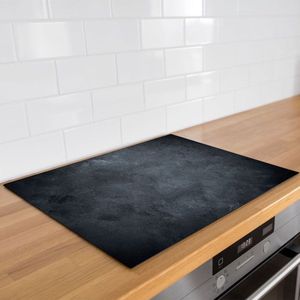 Inductie beschermer donker beton | 59 x 51 cm | Keukendecoratie | Bescherm mat | Inductie afdekplaat