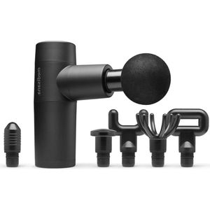 Mini massagepistool - 6 massagekoppen - vibratiestanden - zelfmassage - schouder borst rug - LED-controlelampje - opbergtas