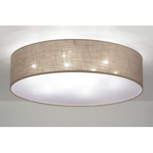 Lumidora Plafondlamp 71764 - Plafonniere - ARLES - 9 Lichts - E27 - Bruin - Taupe - Textiel - ⌀ 70 cm