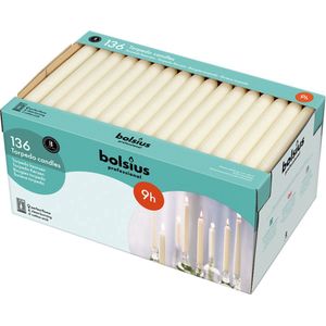 Bolsius Professional - Horeca dinerkaars - 136 stuks per verpakking - Ivoor