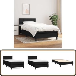 vidaXL Boxspring - Matras - Stof - Zwart - 100x200 cm Boxspringbed - Boxspring - Tweepersoonsbed - Slaapkamerinrichting - Matras