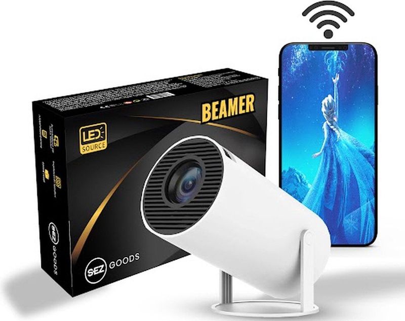 SEZGoods S1 Pro Mini Beamer - Smart Projector - 4K-ondersteuning - WiFi 6 & Bluetooth 5.2 - Voor iOS & Android