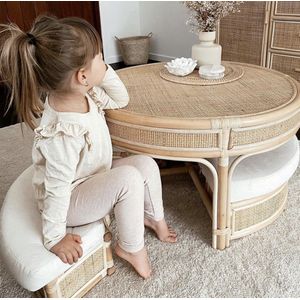 House of Tods - Rotan - Koffietafel - Salontafel - Zithoek - Met Uitklapbare Zitgedeelte - Inclusief Matras - Bohemian - Beige Look