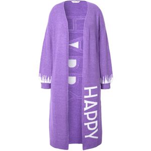 Angel of Style - Dames - Lang vest straight fit HAPPY-statements - Seringpaars - Maat 46+