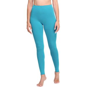 Ladeheid LA-LA40-133-LE Dames Leggings - Sport - Vrijetijdsbroek - Lang - Katoen - Sporbroek - Yogabroek - Donkerturquoise - 4XL