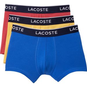 Lacoste Boxershorts Heren Blauw/Rood Trunks 3-Pack - Maat S