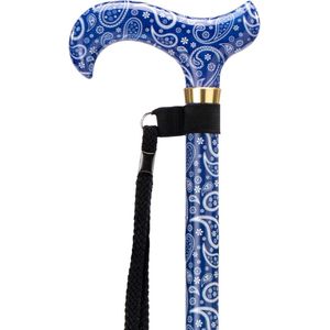 MultiMotion Premium wandelstok met volledige blauwe paisley print