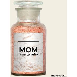 Badzout met Etiket: mom time to relax - Origineel Moederdag Cadeau - makeyour.com - Premium Badzout - makeyour.com