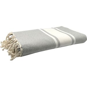 Foutas - strandlaken - hamamdoek - XXL Classic ""Gris Calcé"" - grijs - 300 cm op 200 cm