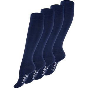 4 paar Bamboe kniekousen - Naadloos - Marineblauw - Maat 35-38