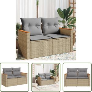 The Living Store Tuinbank PE-Rattan 2-zitsbank - 124 x 62 x 69 cm - Waterdichte opbergruimte Tuinbank - 2 Persoons Bank - Lounge Set - Buitendecor - Tuinset - Garden Furniture - Relaxfauteuil