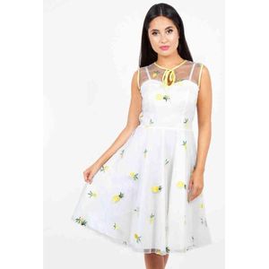 Voodoo Vixen - Stacet Pineapple Flare jurk - S - Wit